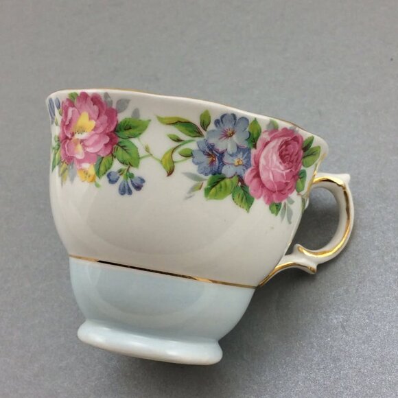 Vintage Colclough Teacup and Saucer Set Flowers Pale Blue - Picture 5 of 10